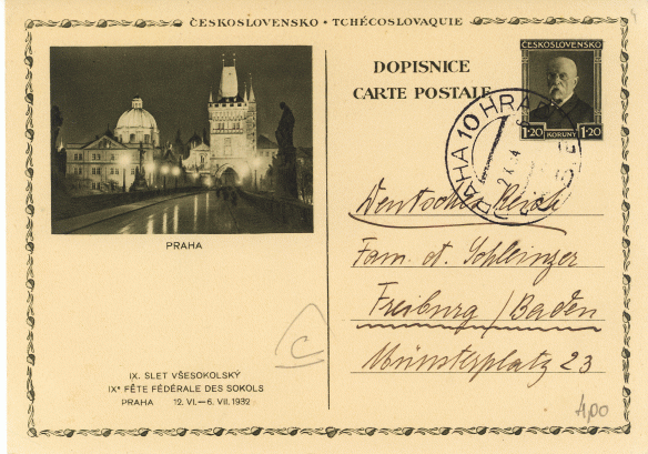 Praga - intero postale del 1934 per web