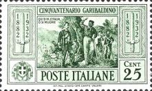 50º anniversario della morte di Giuseppe Garibaldi, 6 aprile 1932, serie di 10 valori