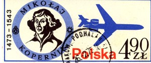 Erinnofilo della Polonia dedicato a copernico.