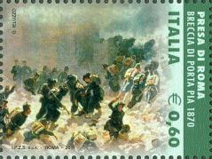 emissione del 4 Novembre 2011 - Presa di Roma, breccia di porta Pia, 1870