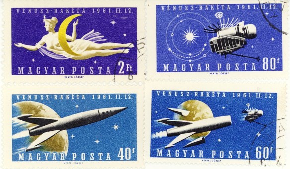 Ungheria 1961, lancio di missile verso il pianeta Venere ( 4 valori).