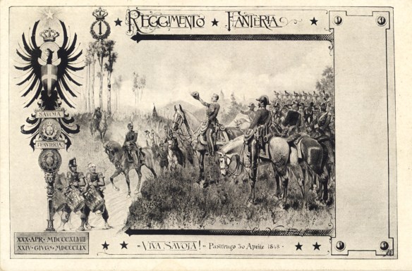 Cartolina postale dei primi del '900 -Prima Guerra d'Indipendenza- battaglia di Pastrengo