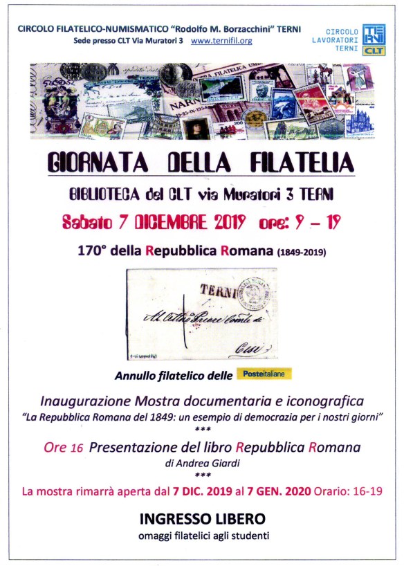 Locandina giornata filatelia 2019
